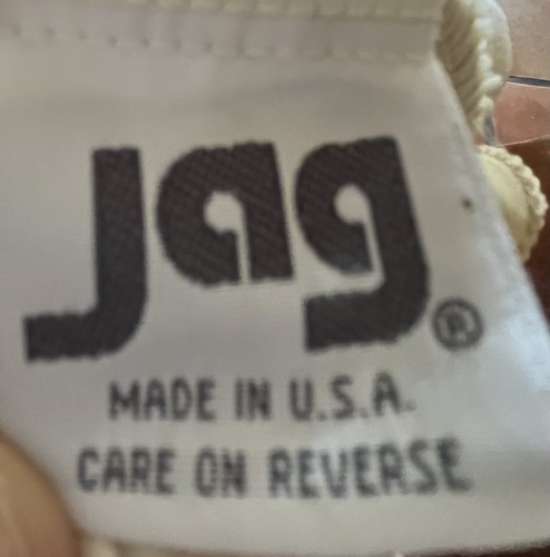 Crochet Look Jag USA Crop Top Bathing Suit Top Sz 12 Beige Stretch - Picture 4 of 6