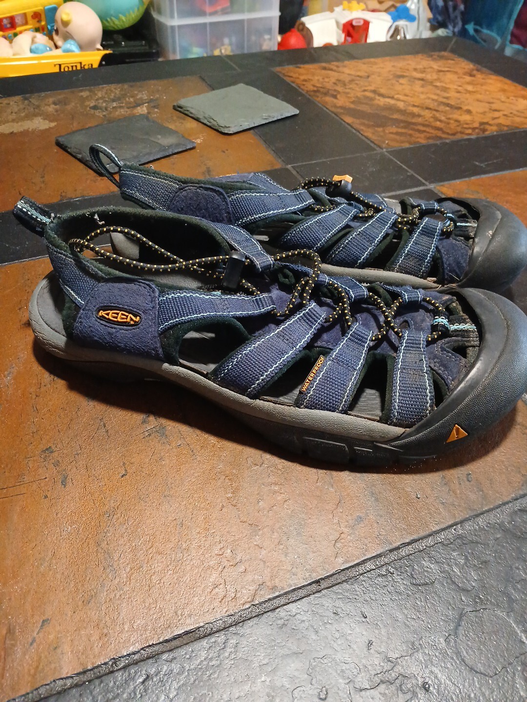 SANDALI DA TREKKING KEEN DONNA BOULDER II STRAPY SCARPA 7 BLU PUNTA CAPPUCCIO