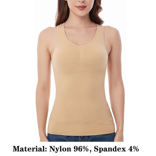 Women Shapewear Tank Top Cami with Built in Bra Tummy Control Shaper Compression - Picture 29 of 33