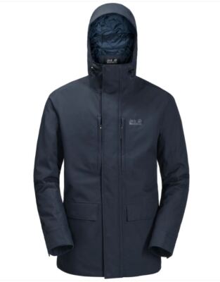 JACK WOLFSKIN Herren Jacke Winterjacke Parka West Coast Jacket Coat blau NEU