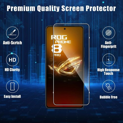 2PCS Tempered Glass Cover Screen Protector For ASUS Rog Phone 8 ROG 8 Pro Rog8 - Picture 2 of 7