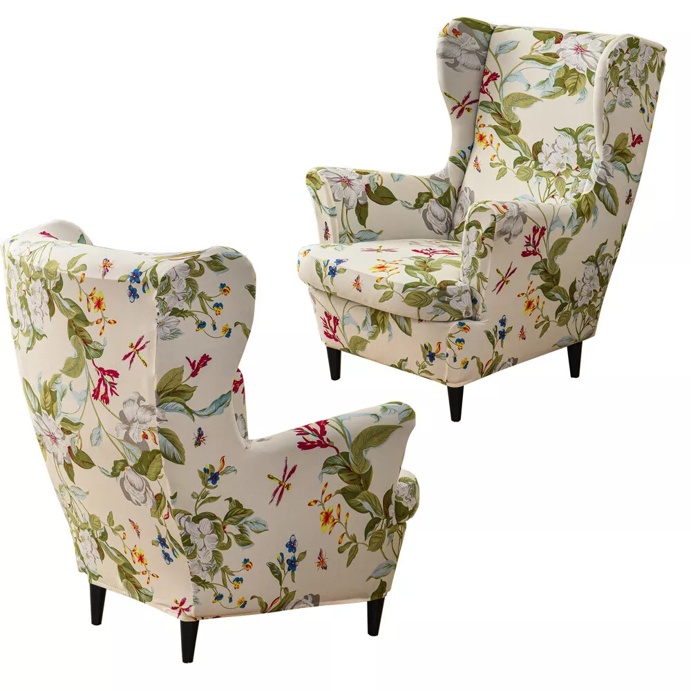 Wingback Chair Slipcovers 2 Piece Stretch Chair Sofa Covers Furniture Protector eBay