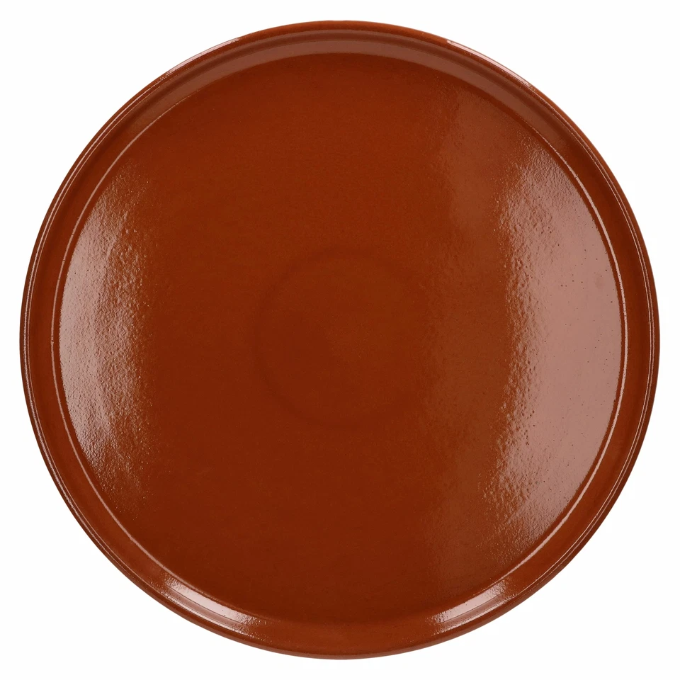 2er-Set Pizzateller Tonteller Ø 32 cm Speiseteller mediterran XL-Servierplatte - Bild 3 von 4