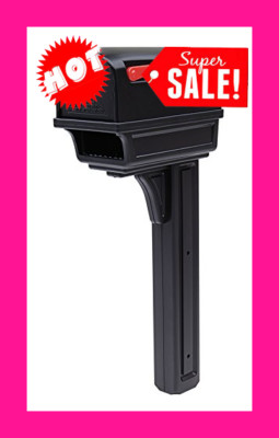 Residential Plastic Mailbox Post Mount News Paper Holder Heavy Duty Rain Proof