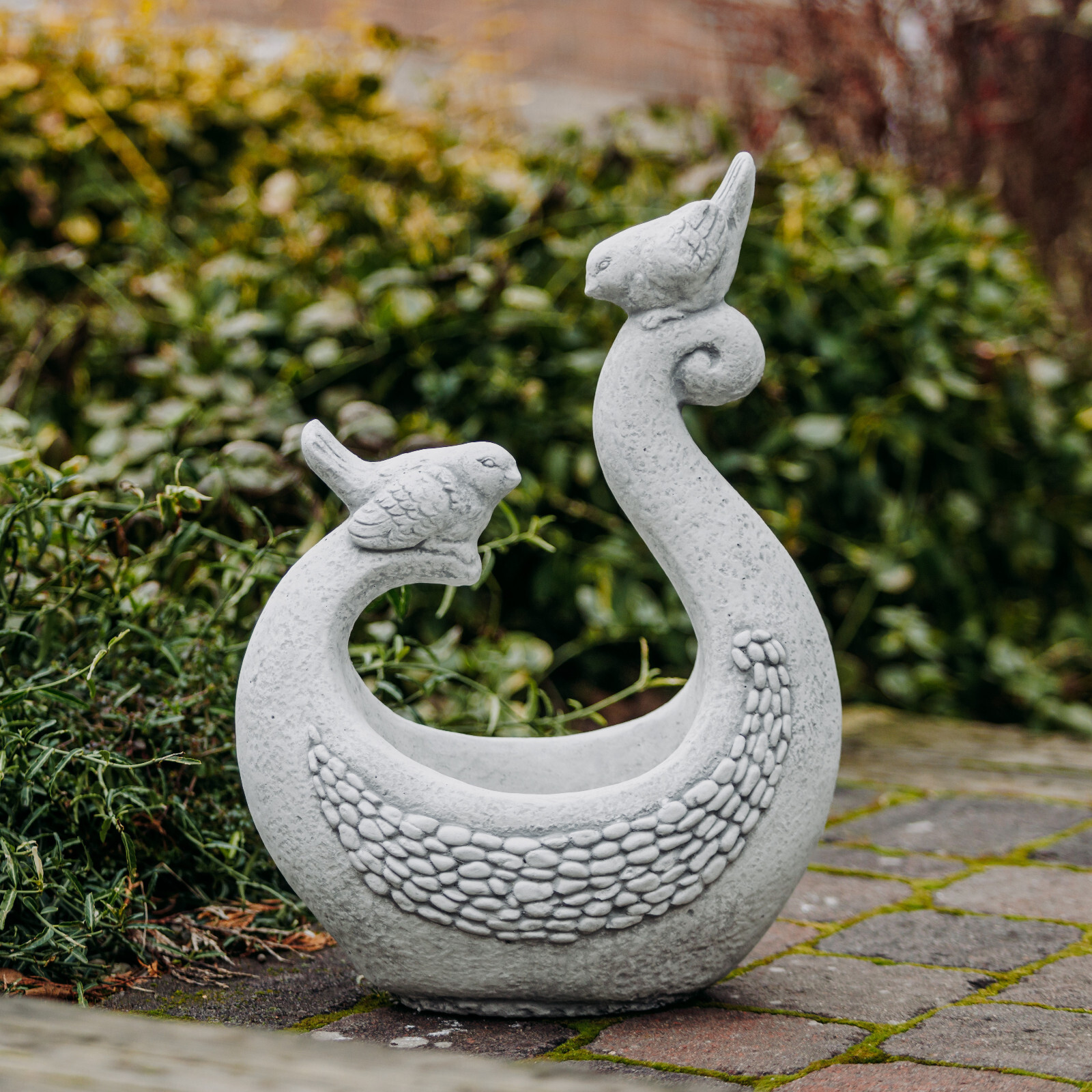 Plant Bowl Birds Flower Pot 50cm 15kg 1 Litre Concrete Frost Proof