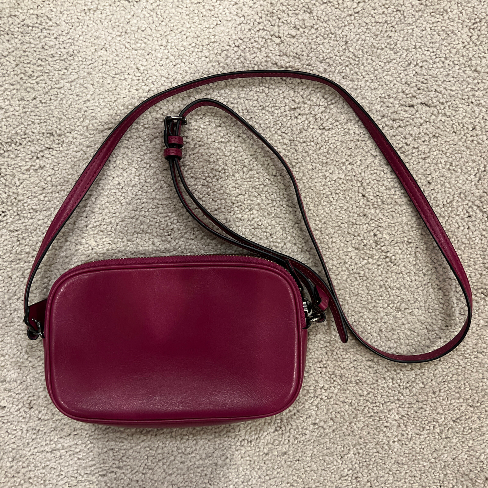 COACH PAC MAN CROSSBODY Hand Bag IN CALF Red LEATHER… Gem