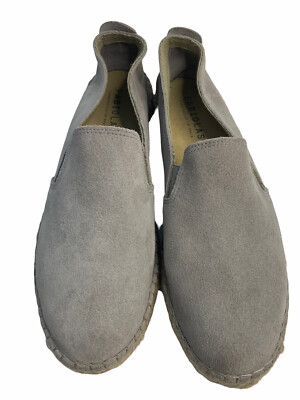 FABIOLAS Gray Suede Espadrille Slip-On Shoes Size 8.5 US- Spain‎ Fabiola‎ Espadrille Slip ons Leather Flats | Mercari main image 4