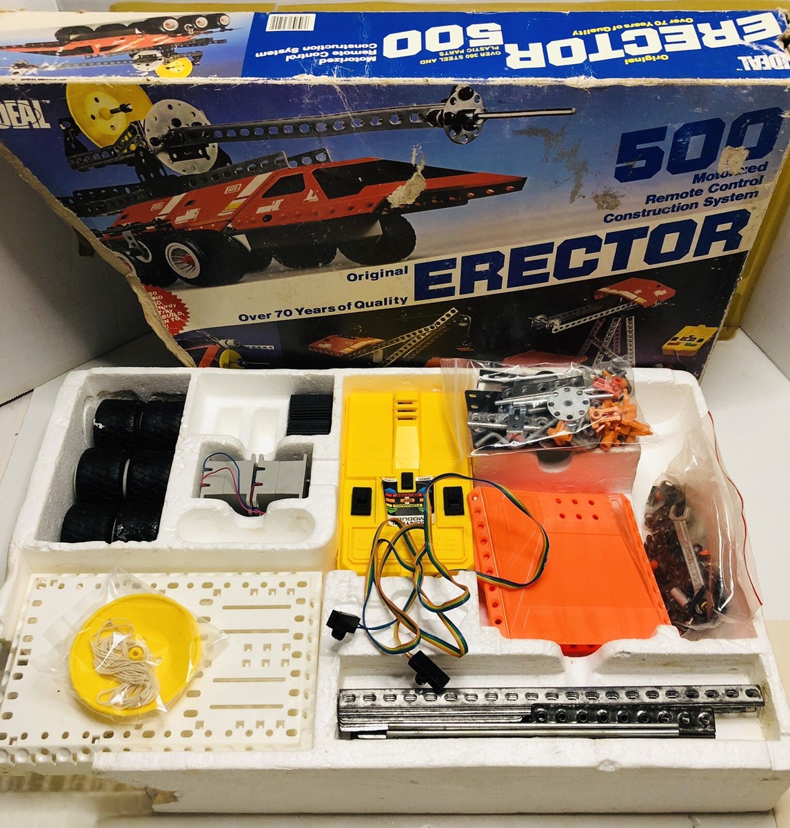 E labo 5点セット Vintage 1981 Ideal Erector 500 Construction Motorized Set 32500