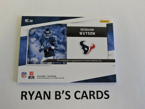 Deshaun Watson 2018 Panini The National Panini Patch Auto #7/9 SSP /9! RARE!! - Picture 3 of 3
