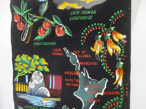 Vintage Black Velvet New Zealand Banner Wall Hanging - Picture 3 of 10