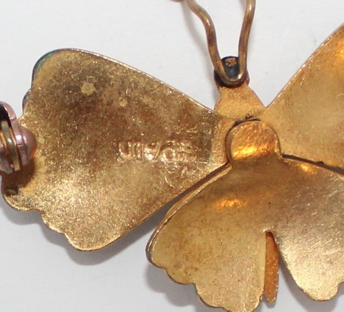 Vintage SPANIEN Schmetterling goldfarbene Anstecknadel Brosche H53 - Bild 6 von 7