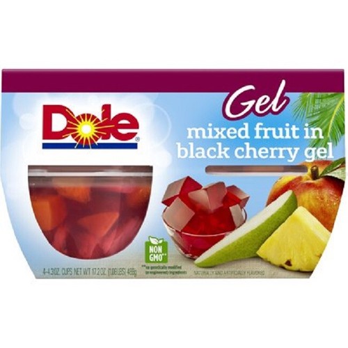 DOLE FRUIT BOWLS MIXED FRUITS IN BLACK CHERRY GEL 4.3oz CUP 32CUPS TO
