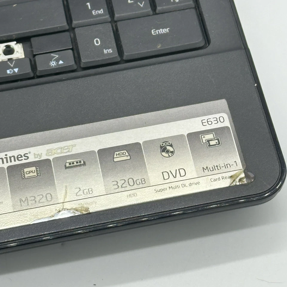Emachines Acer E630 Laptop Notebook Computer Black Parts Doesn’t Power On - Image 4 of 4