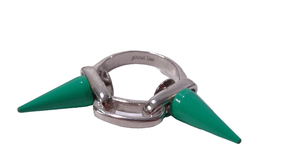 Anillo de mujer JOOMI LIM esmalte verde doble espiga talla 6 nuevo sin etiquetas 158 plateado Foto 4 de 4