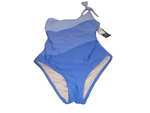 NEW AQUA COUTURE LADIES BLUE SOLID ONE-PIECE SWIMSUIT BATHING SUIT MEDIUM