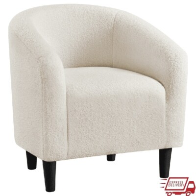 Upholstered Boucle Accent Chair Living Room Club Chair Modern Design Comfort New