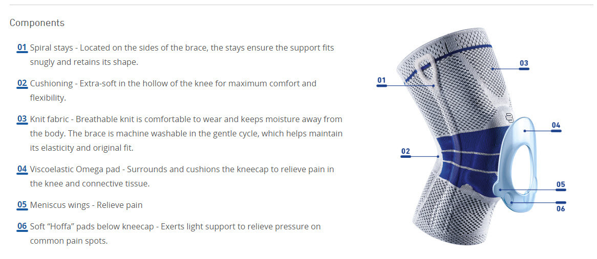 Bauerfeind GenuTrain Size 2 Knee Joint Brace Patella Support