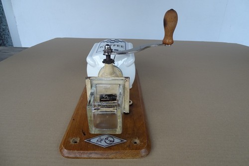 c1920 WANDKAFFEEMÜHLE Waechtersbach ? Dekor 3615 Würfeldekor Keramik Kaffeemühle - Bild 9 von 14