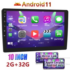 Android 11 10" Double 2 DIN Car Stereo Radio CarPlay GPS Navigation WiFi 2G 32G
