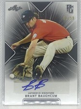 2021 LEAF PERFECT GAME BRANT BAUGHCUM BLACK PAPER AUTO # 32/50