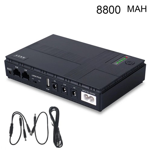 Mini Portable UPS 5V, 9V, 12V Uninterruptible Power Supply UPS Battery Backup US - Picture 6 of 10