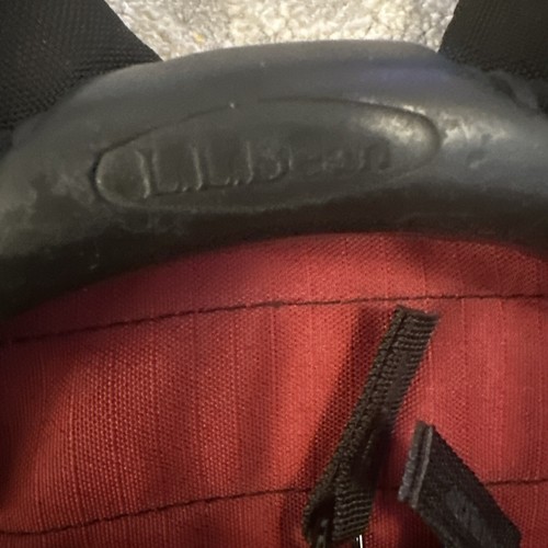 Vintage LL Bean CEJ Back Pack RED / Black Book bag overnight camping zippers - Picture 5 of 8