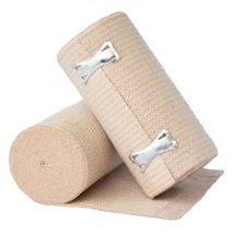 Woven Elastic Bandages with Clip Closures, 3" x 4.5 yds - Box of 10 Rolls