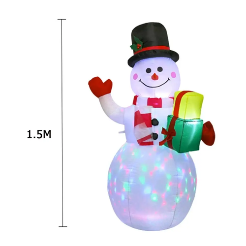 Inflables de Navidad para jardín de 5 pies muñeco de nieve patio exterior giratorio LED decoración inflable - Imagen 20 de 24