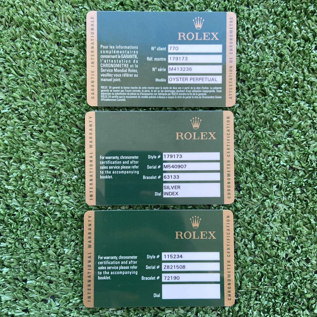 Rolex warranty card for clearance sale