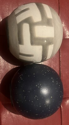 Lot Of Two Beautiful Ornate Decorative Sphere Balls Orbs  Design 