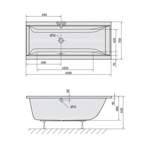 Badewanne HOCLEO von 160x70 bis 180x90 cm inkl. Füße und optionaler Schürze - Bild 17 von 48