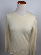 CHARTER CLUB ivory 100 cashmere crew neck sweater Women's S