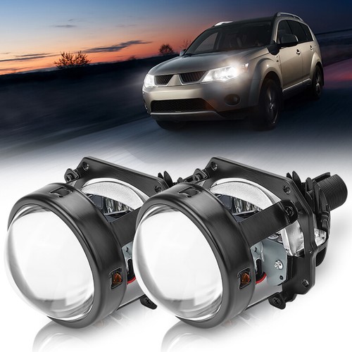 2.5'' 100W Bi LED Projector Lens H4 H7 Headlight Kit Retrofit Universal 6000K - Picture 2 of 14