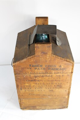 Antique Fred C White TWOPLEX 1905 Demijohn Primitive Glass Water Bottle New York