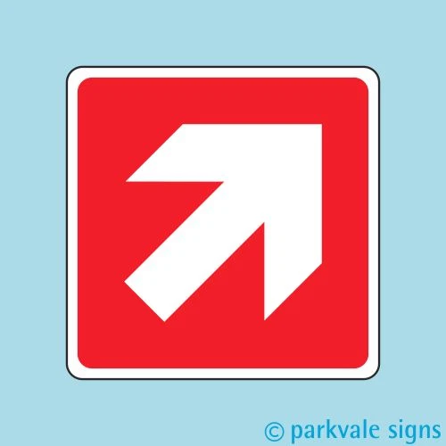 LASTING IMPRESSIONS (SIGNS) LIMITED Red Diagonal Directional Arrow Sign