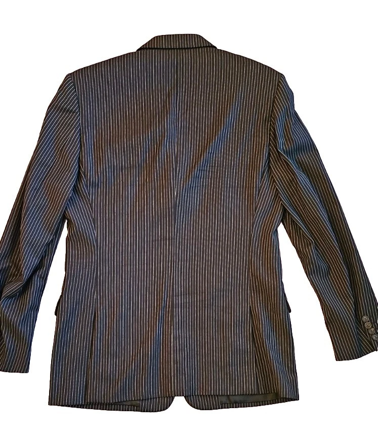 VERSACE Vintage Negro Rayas Lana Chaqueta Pantalones TRAJE - UE 50 / US 40 L Foto 2 de 4