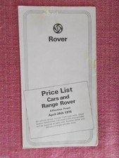 1976 RANGE ROVER AND ROVER PRICE LIST 2200 SC & 2200 TC 3500 3500S (PL 92)