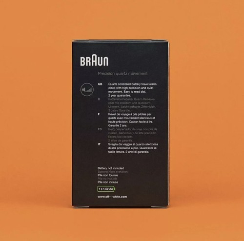 Off-White™ x Braun Limited Edition Classic Travel Analogue Alarm Clock - Orange - Picture 5 of 5