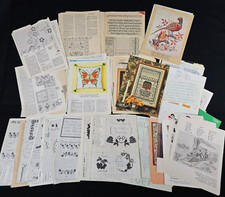 Lot Vintage Crochet Knitting Cross Stitch Patterns Instructions Magazine Pages