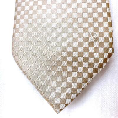 Louis Vuitton Tie Micro Damier LV Logo Gold Men's Tie | eBay