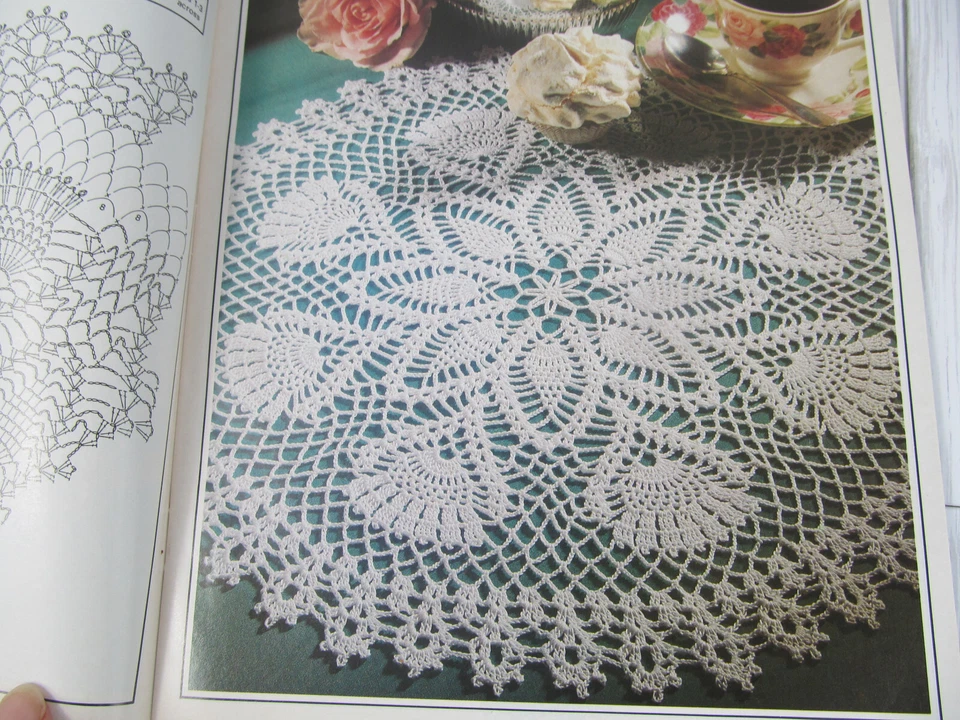 Vtg Magic Crochet Magazine August 1994 # 91 Doilies Tablecloth Bed Cover Q5 - Image 4 of 4