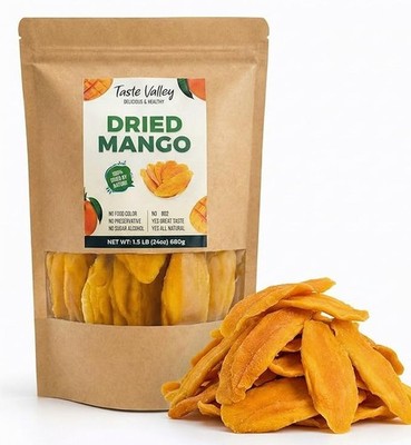 Taste Valley Dried Mango Slices 24 oz Naturally Ripened Unsweetened Dried fruit