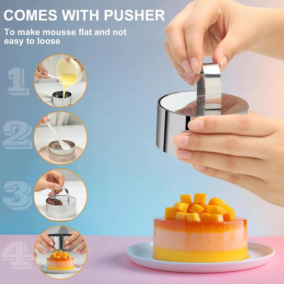 Set 12 Coppapasta Tondi in Acciaio Inox 430 – Anello Microforato Crostata, Stamp - Immagine 3 di 4