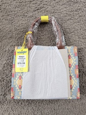 Wrangler Ladies Southwestern Small Canvas Brown Crossbody Tote Bag WG2202-8120S