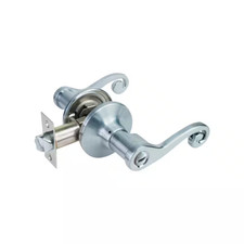 Satin Nickel Decorative Privacy Door Lever Lock Set