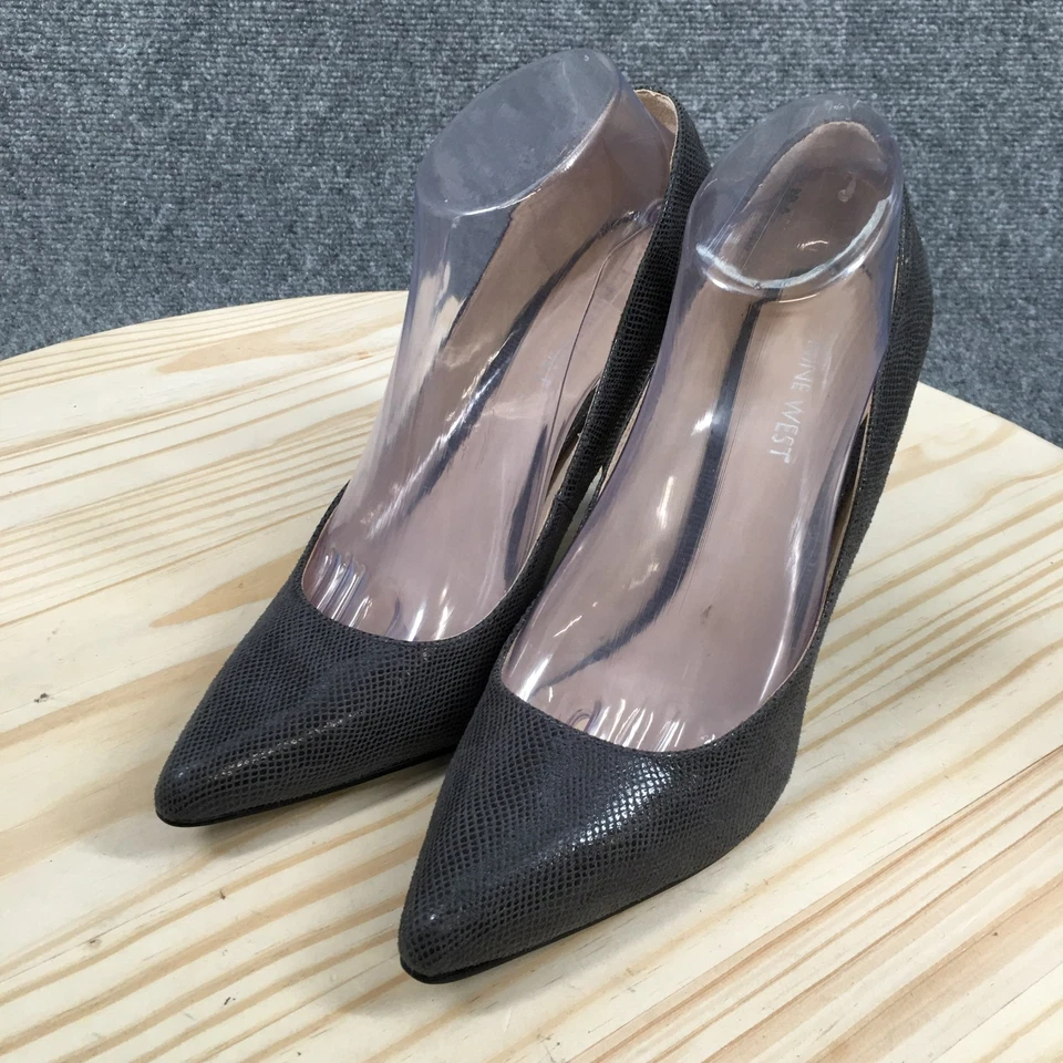 Nine West Shoes Womens 8.5M Shimmer Pump Gray Slip On Pointed Toe Stiletto Heels - Image 3 of 4