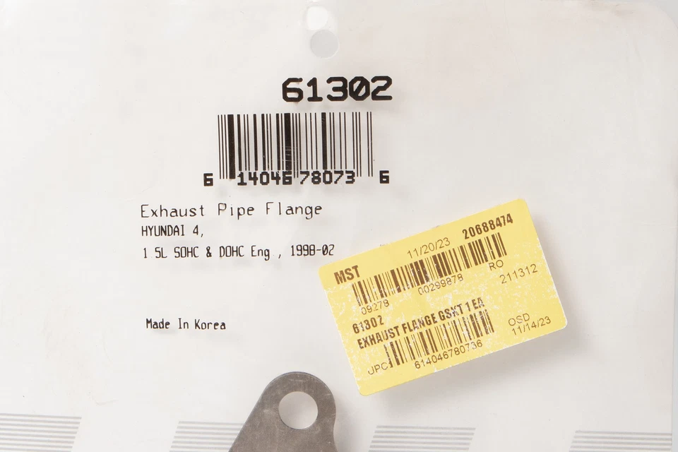 Junta de brida de escape de repuesto Fel-Pro para Hyundai Accent 1998-11 pieza 61302 Foto 2 de 4