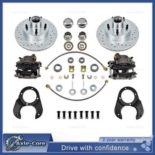 Disc Brake Kit 5 On 4-12 Metric Caliper Fits Ford 1937-1948 Spindle