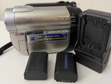Sony Handycam Hybrid DCR-DVD650 Camcorder 60x Optical Zoom w/2 battery charger