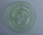 Depression Glass Roulette Green 11.5 Inch Serving Plate